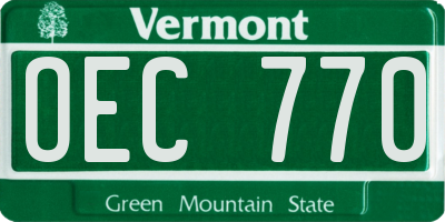 VT license plate OEC770