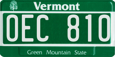 VT license plate OEC810