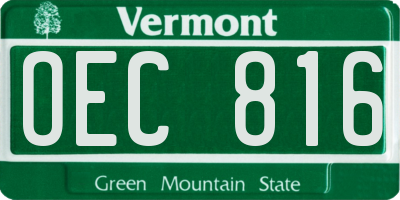 VT license plate OEC816