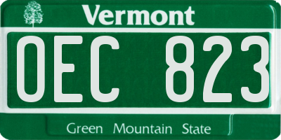 VT license plate OEC823