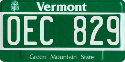 VT license plate OEC829