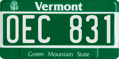 VT license plate OEC831