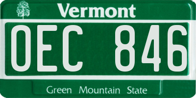 VT license plate OEC846