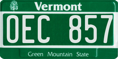 VT license plate OEC857