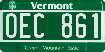 VT license plate OEC861