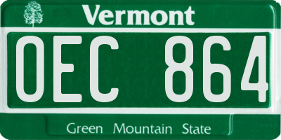 VT license plate OEC864