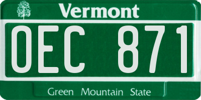 VT license plate OEC871
