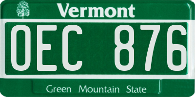 VT license plate OEC876