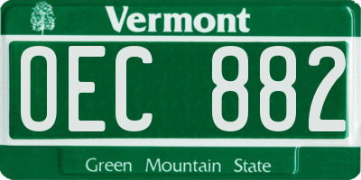 VT license plate OEC882