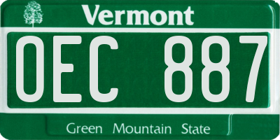 VT license plate OEC887