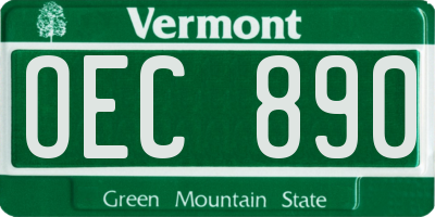 VT license plate OEC890