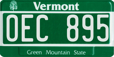 VT license plate OEC895