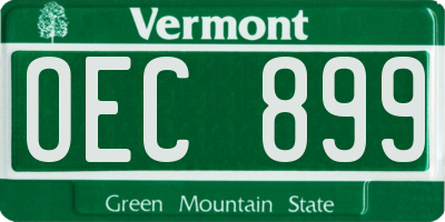 VT license plate OEC899
