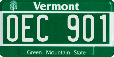 VT license plate OEC901