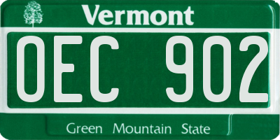 VT license plate OEC902
