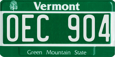 VT license plate OEC904