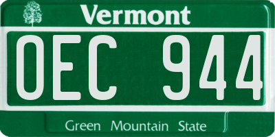 VT license plate OEC944