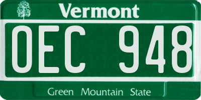 VT license plate OEC948