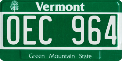 VT license plate OEC964