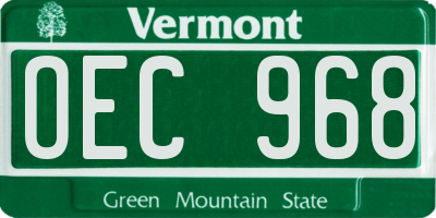 VT license plate OEC968