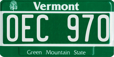 VT license plate OEC970