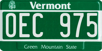 VT license plate OEC975