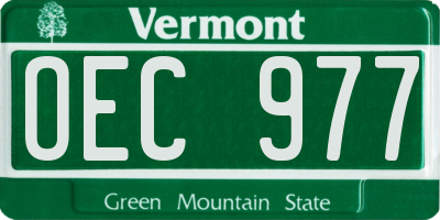 VT license plate OEC977