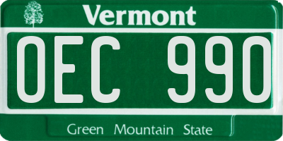 VT license plate OEC990