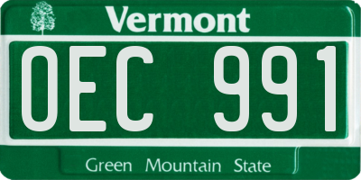 VT license plate OEC991