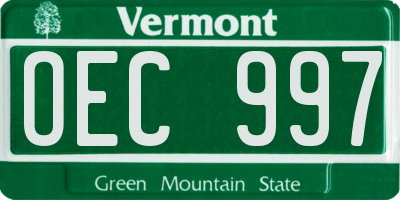 VT license plate OEC997