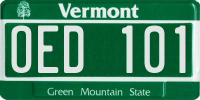 VT license plate OED101
