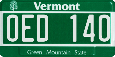 VT license plate OED140