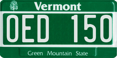 VT license plate OED150