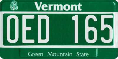 VT license plate OED165