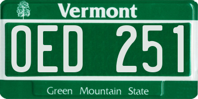 VT license plate OED251