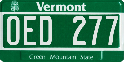 VT license plate OED277
