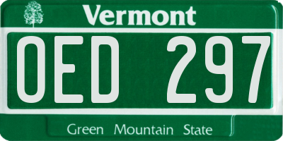 VT license plate OED297