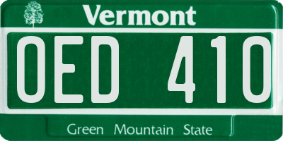 VT license plate OED410