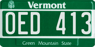 VT license plate OED413