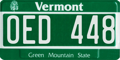 VT license plate OED448