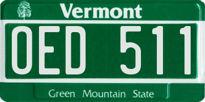 VT license plate OED511
