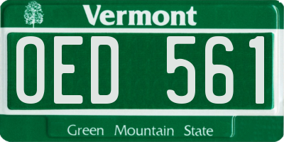 VT license plate OED561
