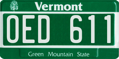 VT license plate OED611