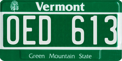 VT license plate OED613