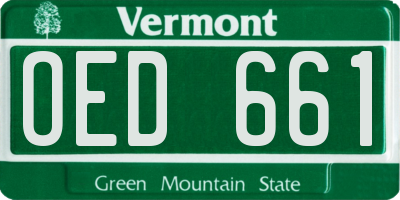 VT license plate OED661