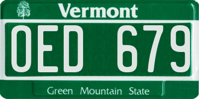VT license plate OED679