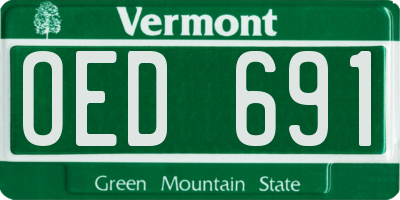 VT license plate OED691