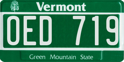 VT license plate OED719