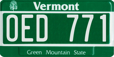 VT license plate OED771