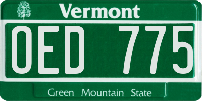 VT license plate OED775